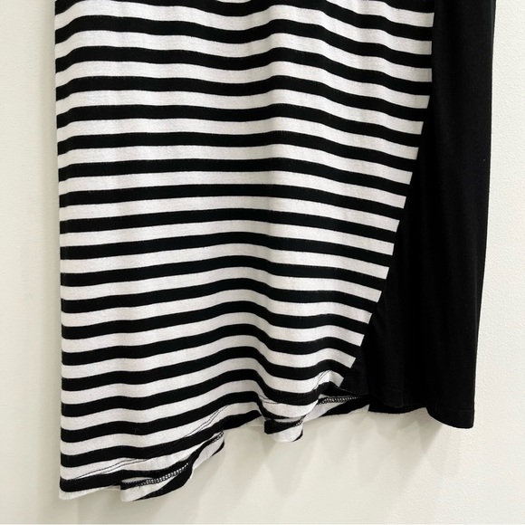 Comfy USA Black White Striped Abstract Sleeveless Asymmetrical Dress Size Small - Picture 5 of 10